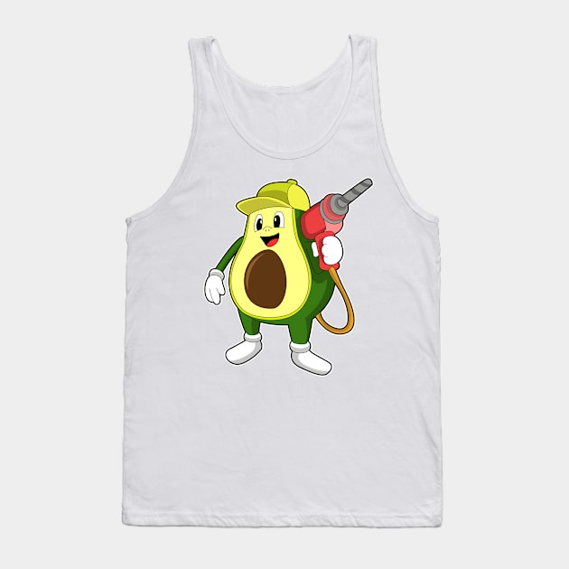 Avocado as Craftsman with Drill Tank Top by Markus Schnabel